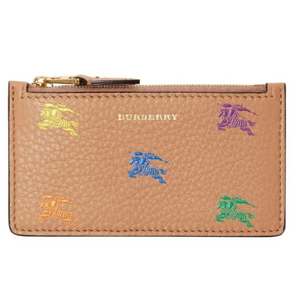 NWT Burberry CAMEL Horse Embossed Card Coin Case - Picture 5 of 5